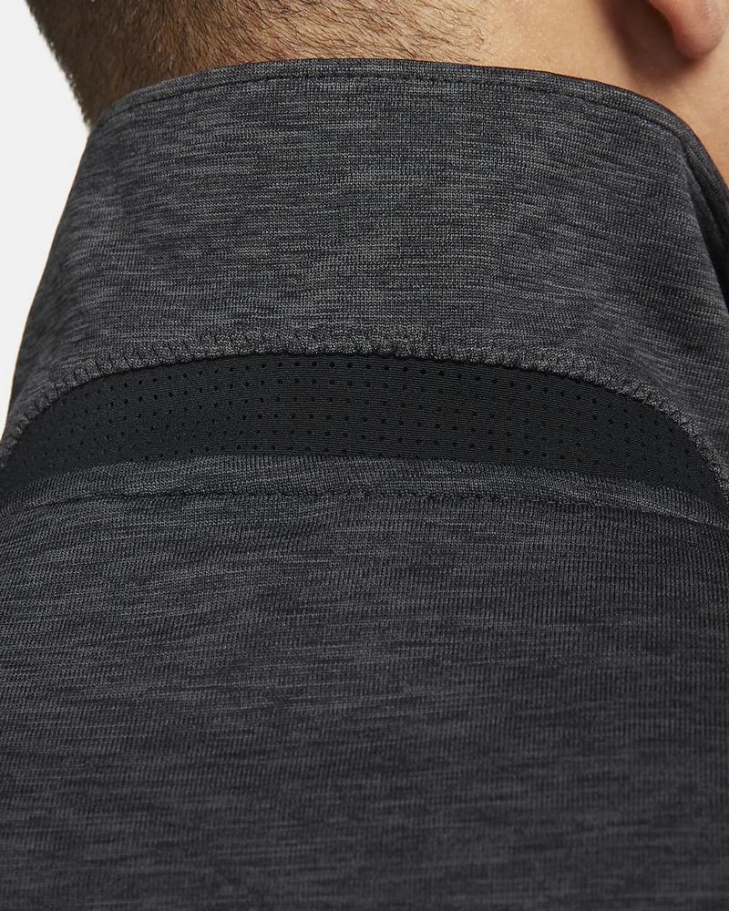 Black Grey White Nike Dri-FIT ADV Vapor Polo Shirts | HMCFQ0413
