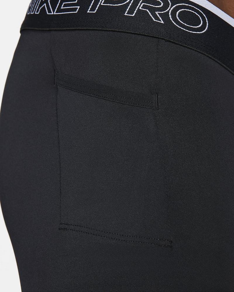 Black White Nike Pro Dri-FIT Running Tights | TULXO6472