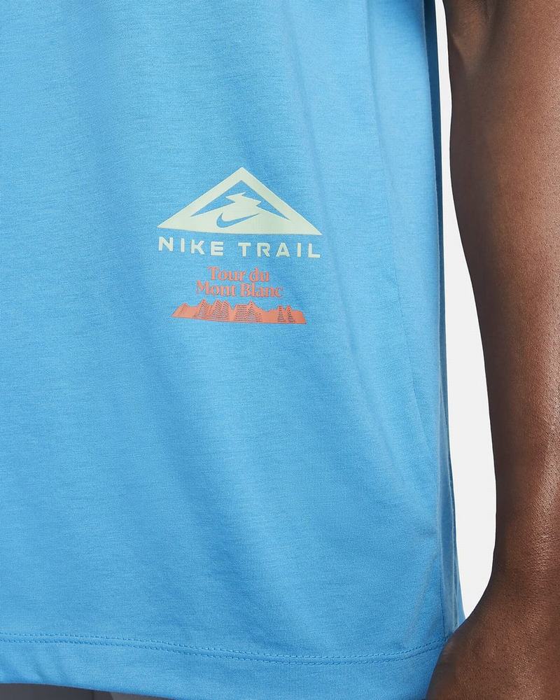 Blue Nike Dri-FIT T Shirts | MZTBI2086