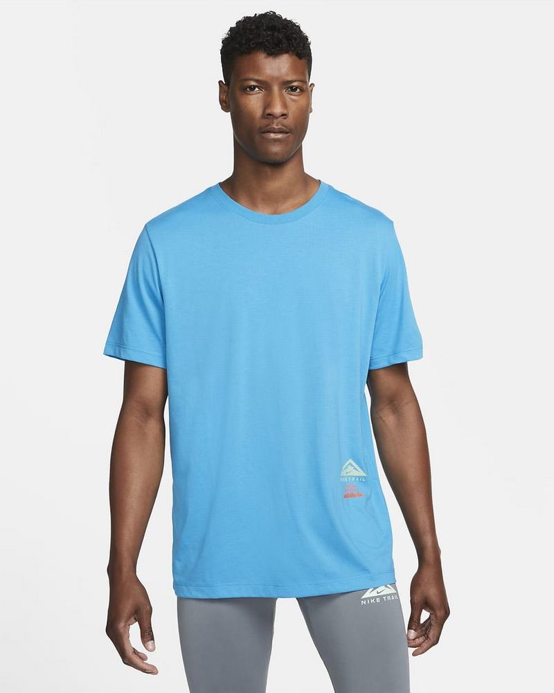 Blue Nike Dri-FIT T Shirts | MZTBI2086