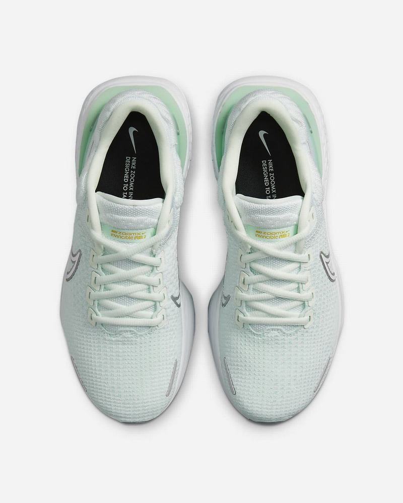 Green Metal Silver Mint White Nike ZoomX Invincible Run Flyknit 2 Running Shoes | TCYUW7841