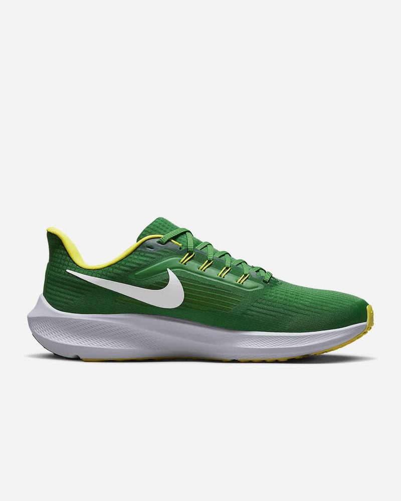 Green Yellow White Nike Air Zoom Pegasus 39 (Clemson) Running Shoes | DEJQO8670