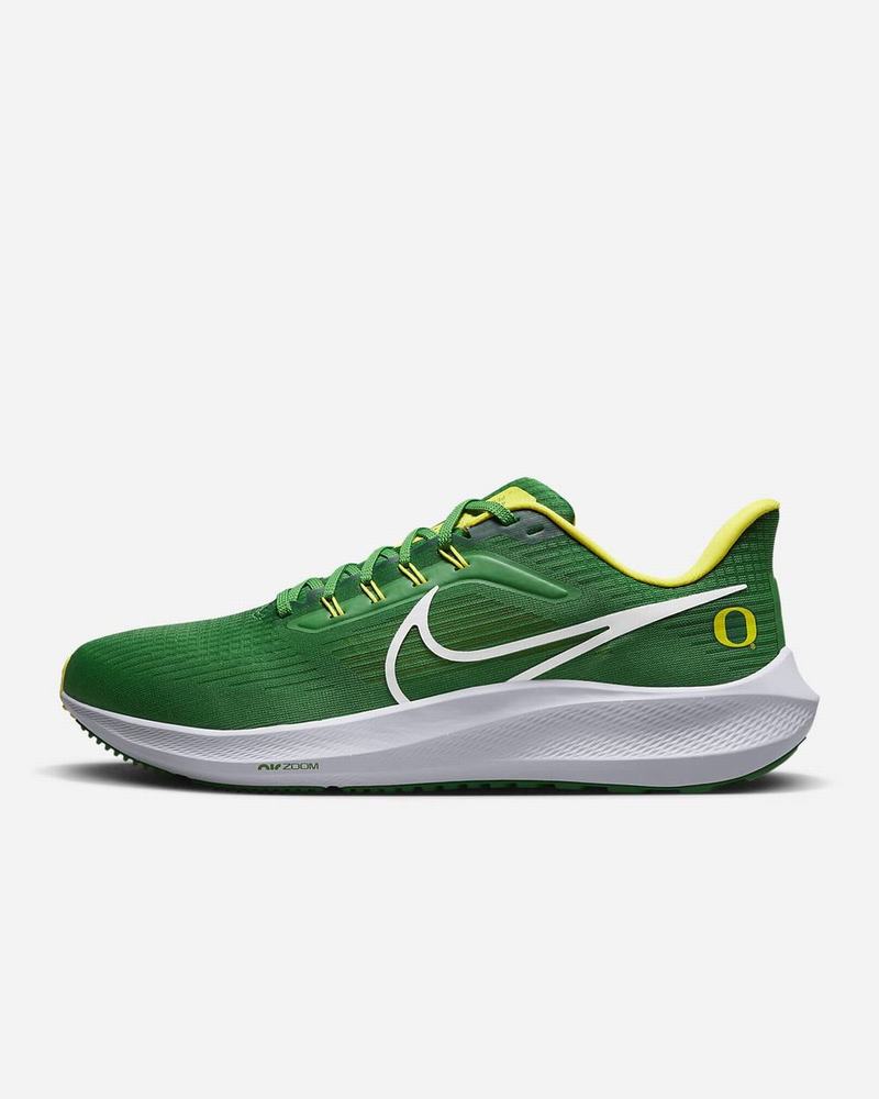 Green Yellow White Nike Air Zoom Pegasus 39 (Clemson) Running Shoes | DEJQO8670