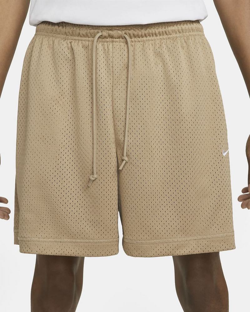 Khaki White Nike Authentics Shorts | PCAWO9562