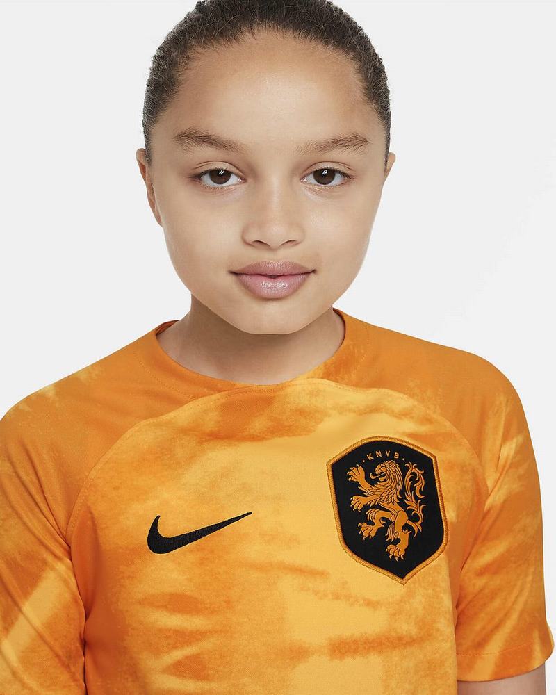 Orange Black Nike Netherlands 2022/23 Stadium Home Jersey | RGXLP3085