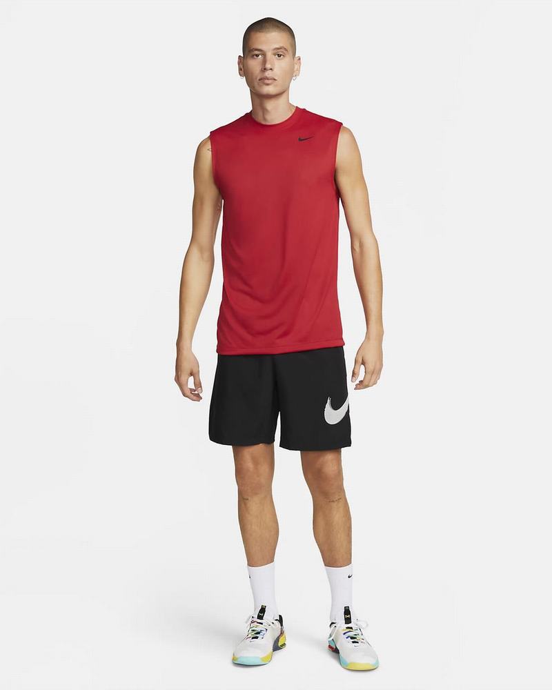 Red Black Nike Dri-FIT Legend T Shirts | CZHWL2358