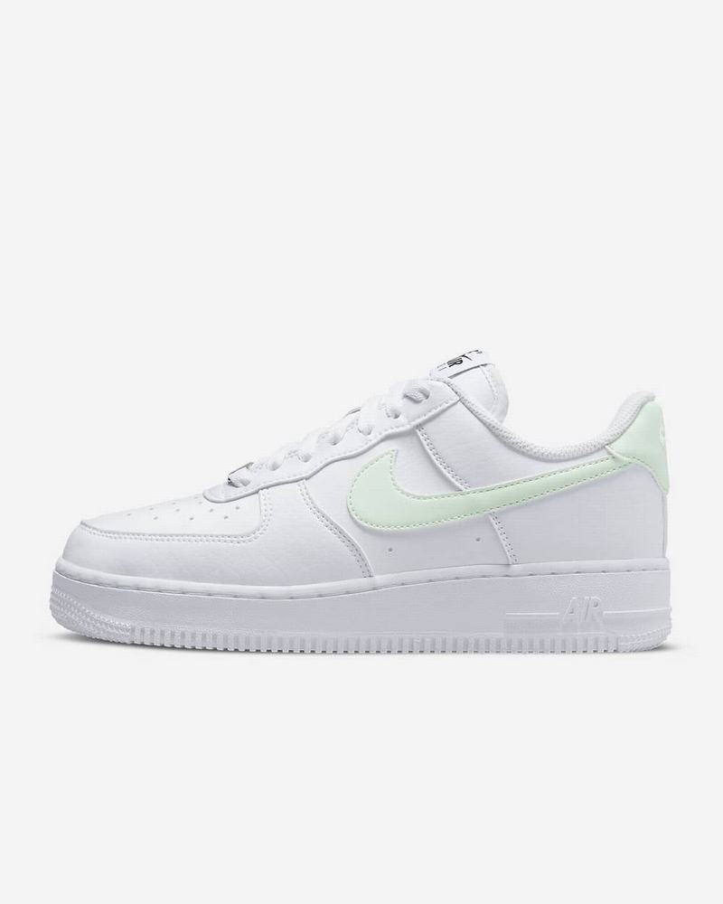 White Black Metal Silver Green Nike Air Force 1 \'07 Next Nature Tennis Shoes | PDYCU7958