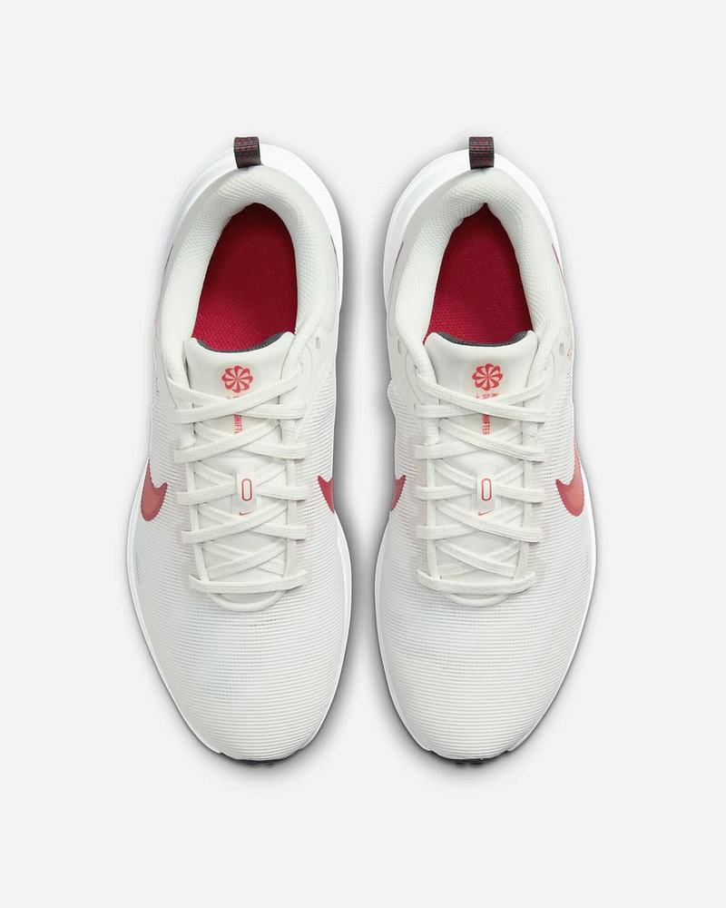 White Light Red Nike Downshifter 12 Running Shoes | DXLZY3412