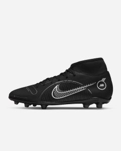 Black Grey Metal Silver Nike Mercurial Superfly 8 Club MG Soccer Cleats | QBJVT3748