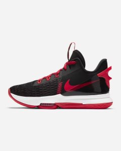 Black Red White Light Red Nike LeBron Witness 5 Basketball Shoes | WNAKE2153