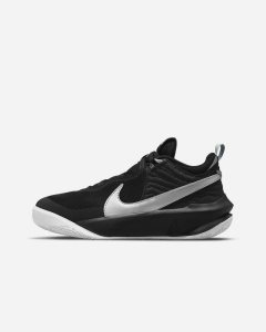 Black White Metal Silver Nike Team Hustle D 10 Basketball Shoes | YNJUS7243