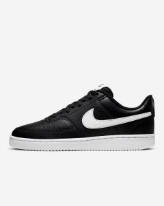 Black White Nike Court Vision Low Tennis Shoes | ZFTEA6437