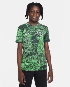 Green Deep Green Black White Nike Nigeria 2022/23 Stadium Home Jersey | WEAKC1524