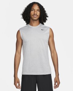 Grey Silver Black Nike Dri-FIT Legend T Shirts | QHNVG2819