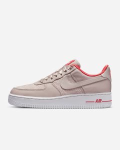 Khaki Grey Red White Khaki Grey Nike Air Force 1 '07 Tennis Shoes | EVLIP1743