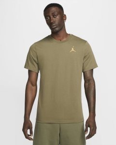 Olive Deep Yellow Nike Jordan Jumpman T Shirts | QSOPJ2956
