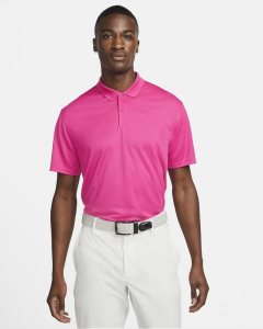 Pink White Nike Dri-FIT Victory Polo Shirts | PMZGI8095