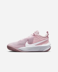 Pink White Nike Team Hustle D 10 Basketball Shoes | JTUMI7203