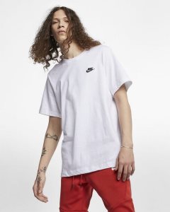 White Black Nike Club T Shirts | KRVYS3675