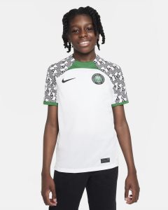White Deep Green Black Nike Nigeria 2022/23 Stadium Away Jersey | CPZRD0918