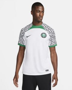 White Deep Green Black Nike Nigeria 2022/23 Stadium Away Jersey | SYVZO7280